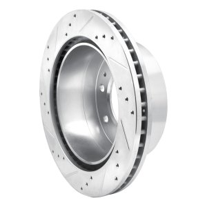 Chevrolet Suburban 3500 HD Brake Rotor (1) - Rear Right - R1 Concepts - Drilled & Slotted - Silver - `11-`25